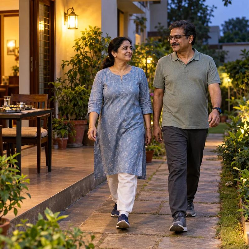 A short, easy walk after dinner: no gym, no equipment, no cost.