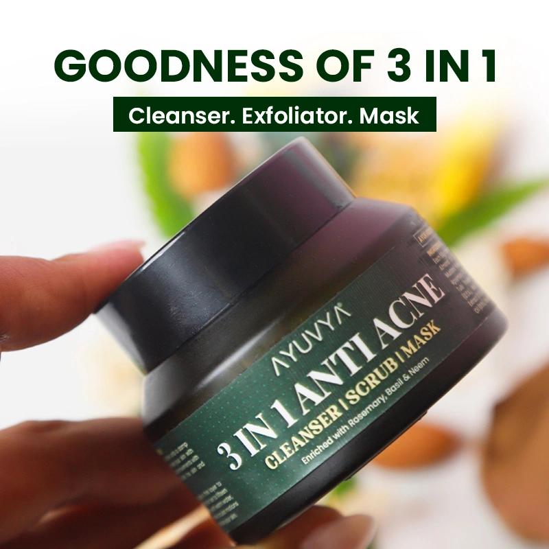 Ayuvya 3 in 1 Anti-Acne Cleanser-Mask-Scrub