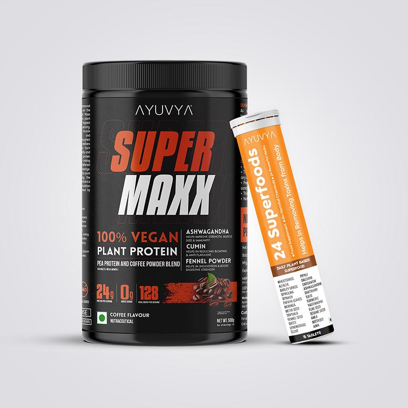 Ayuvya 24 Superfoods &  Super Maxx Protein Powder