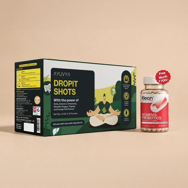 Ayuvya Dropit Shots With Free Women's Probiotic | 1 Month Pack