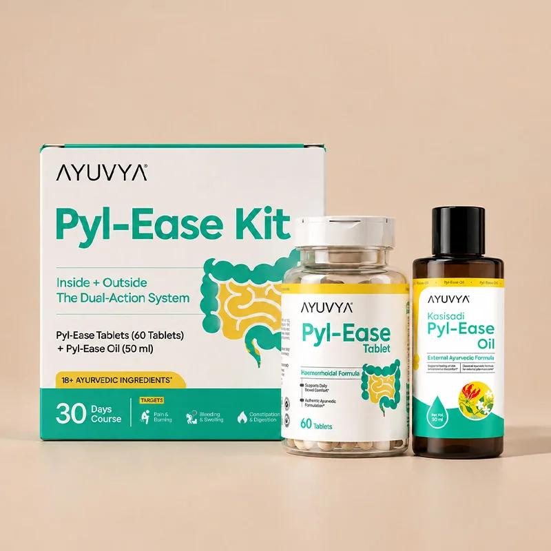Ayuvya Pyl-Ease Kit – Science-Backed Ayurvedic Support for Grade 1 & 2 Piles