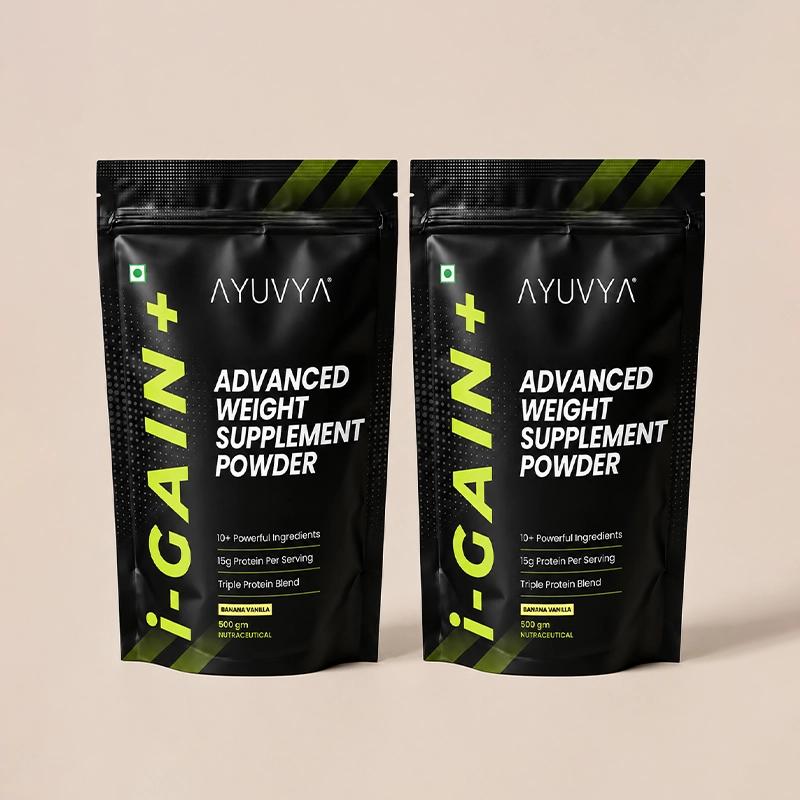 Ayuvya i-GAIN+ Weight Gain Powder 500gm Pack of 2