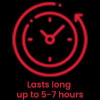 Lasts long up to 5-7 hours