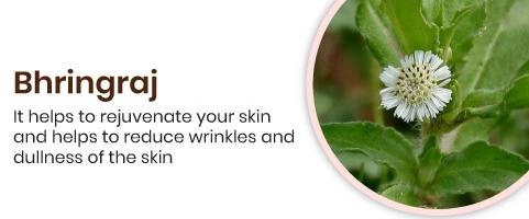 Bhringraj It helps to rejuvenate your skin and helps to reduce wrinkles and dullness of the skin