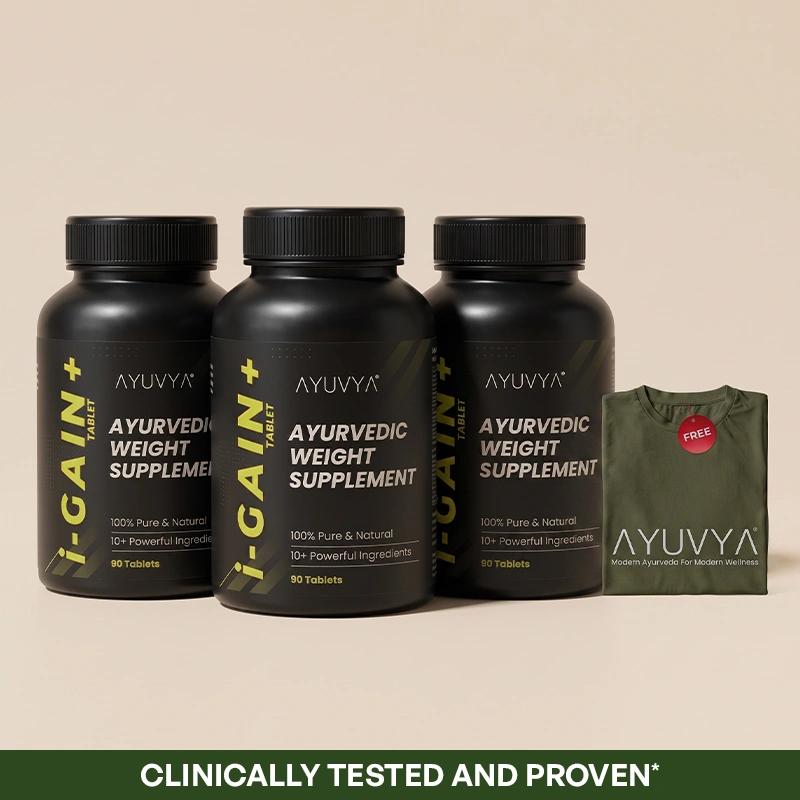 Ayuvya i-Gain+ Pack of 3 + Free T-Shirt