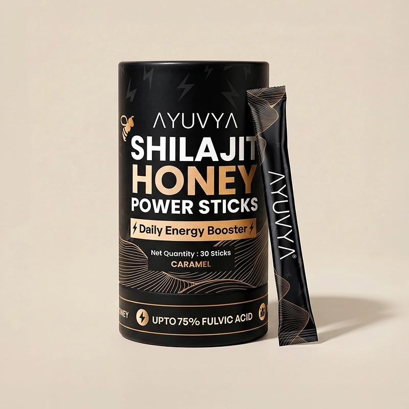 Ayuvya Shilajit Honey Sticks (Caramel)