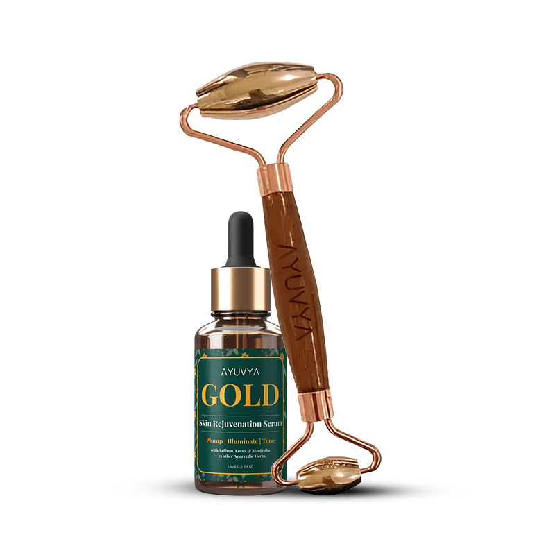 Ayuvya Gold Serum and Gold Facial Wand Combo