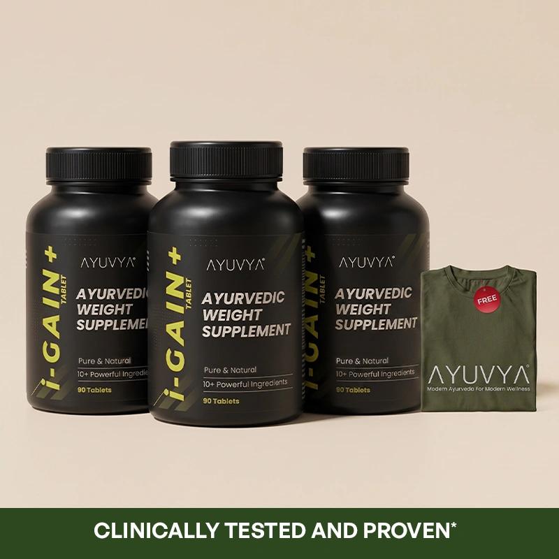 Ayuvya i-Gain+ Pack of 3 + Free T-Shirt