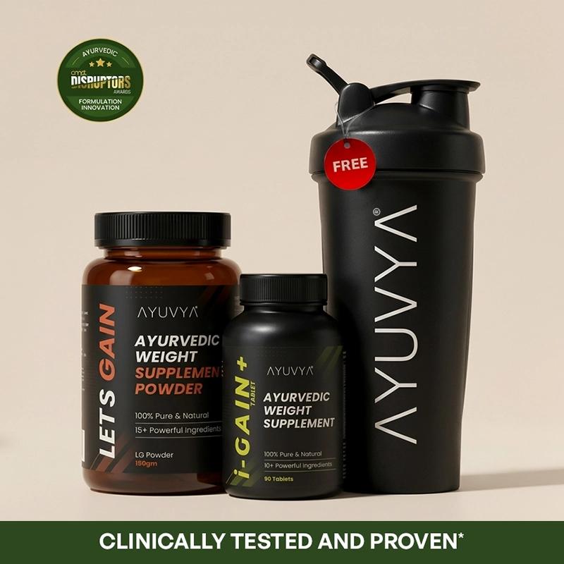Ayuvya Lets Gain & i-Gain+ Weight Gain Combo With Free Shaker