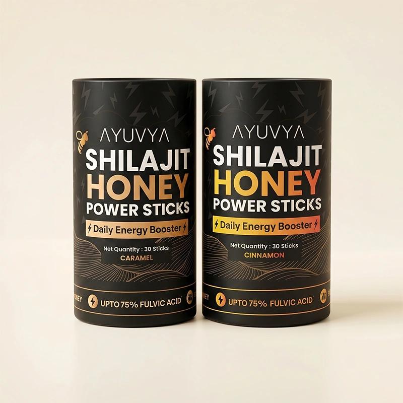 Ayuvya Shilajit Honey Sticks (Cinnamon + Caramel)