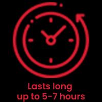 Lasts long up to 5-7 hours